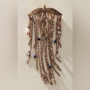 Free People Cresta dangle Gold Chain Brooch NWT